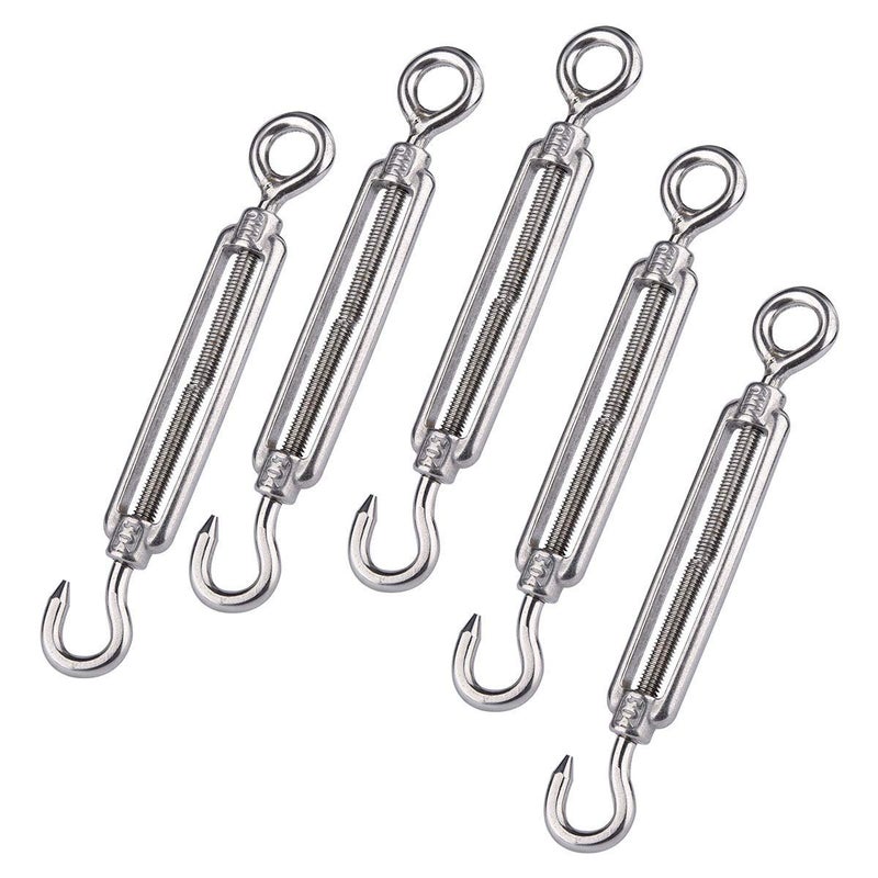 LISHINE 10 Pack M6 Turnbuckle Hook and Eye Stainless Steel Turnbuckle Wire Rope Tension Adjustable, Heavy Duty Turnbuckle Tension Hook for Wire Cable, Clothesline - Image 5